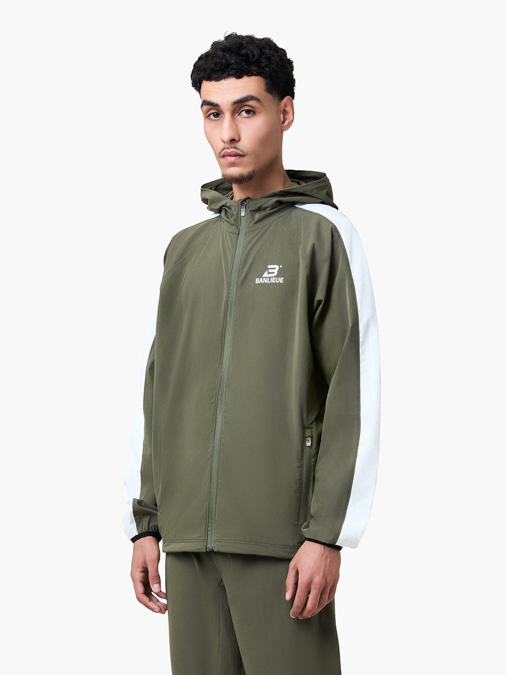 PERFORMANCE HOODED TRACKTOP | OLIVE  | SEEDING