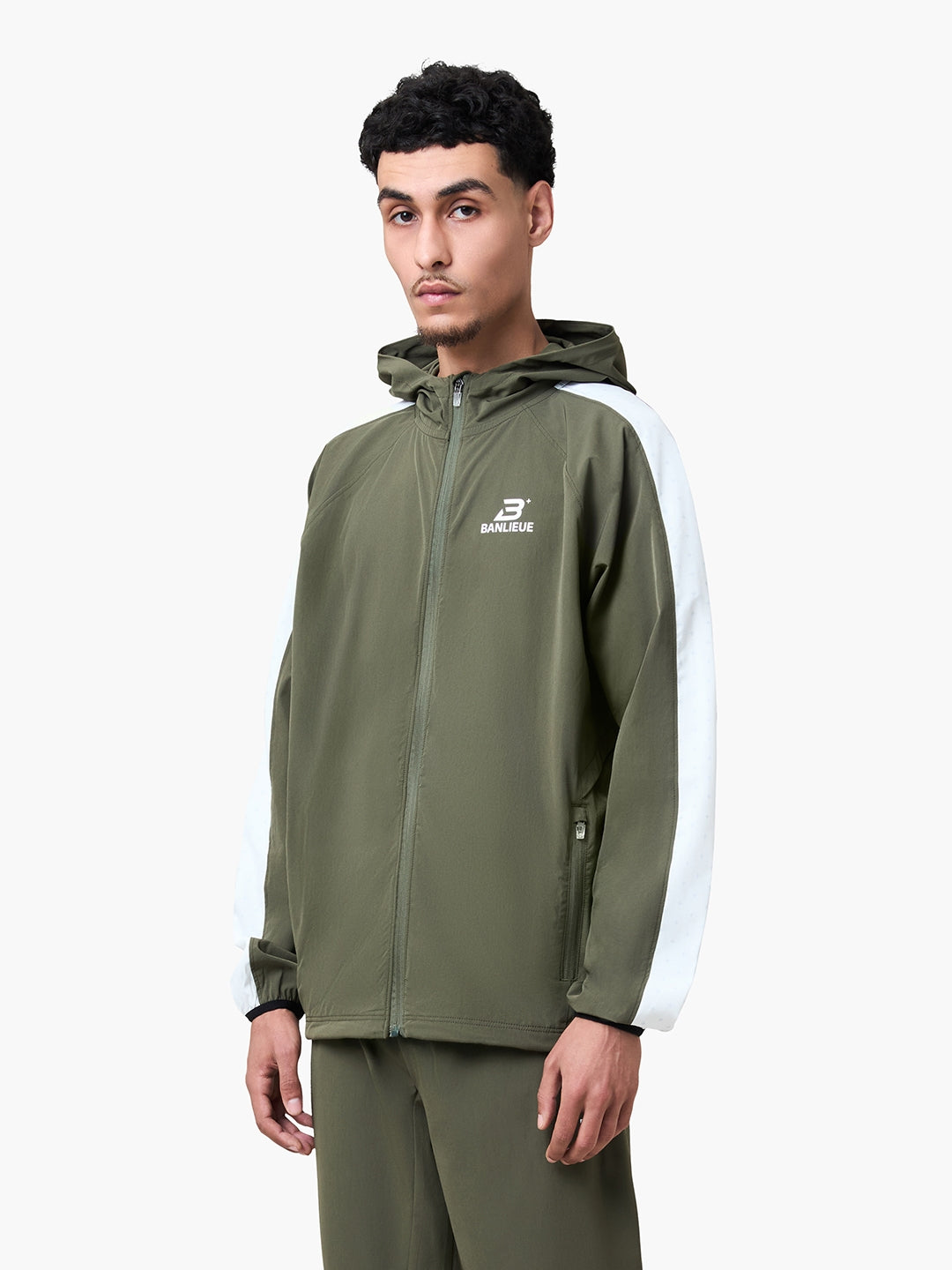 PERFORMANCE HOODED TRACKTOP | OLIVE  | SEEDING