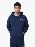 SCRIPT HOODED VEST | NAVY