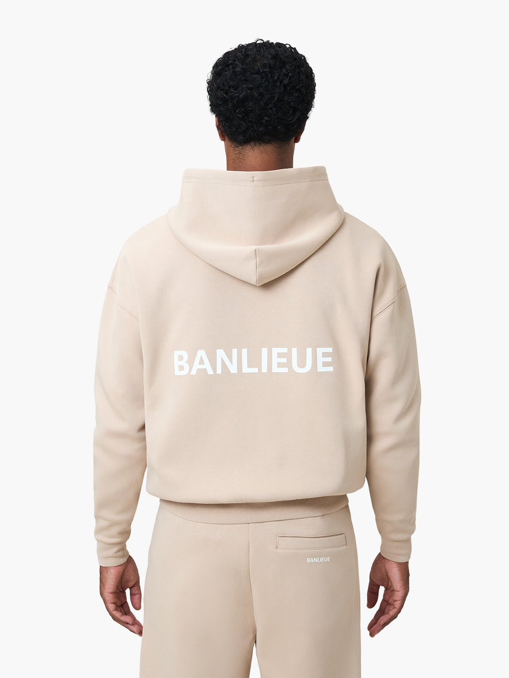 SCRIPT HOODED VEST | BEIGE