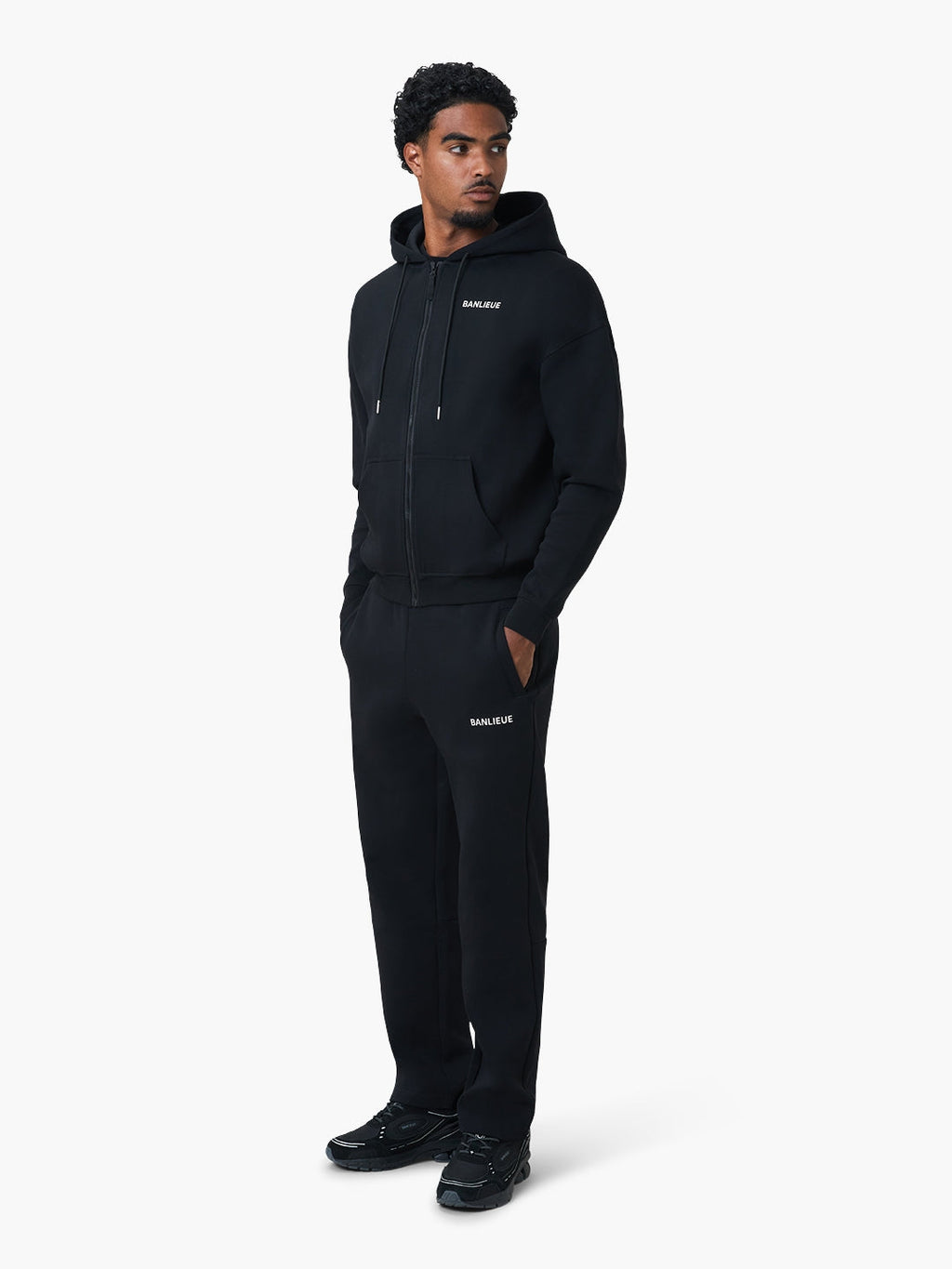 SCRIPT HOODED VEST | BLACK