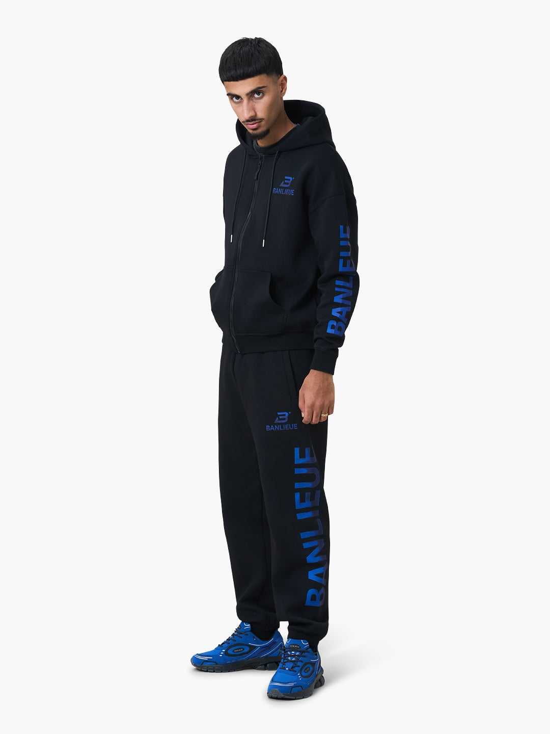 CHROME V2 HOODED VEST | BLACK / ROYAL BLUE