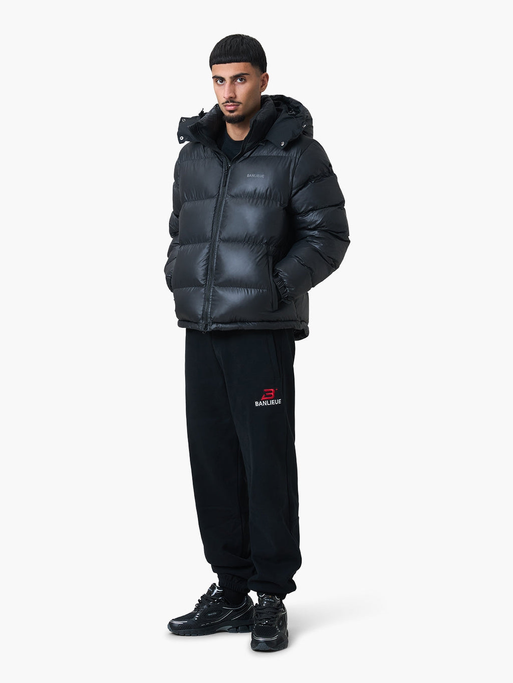 CHENILLE B+ SWEATPANTS | BLACK / RED